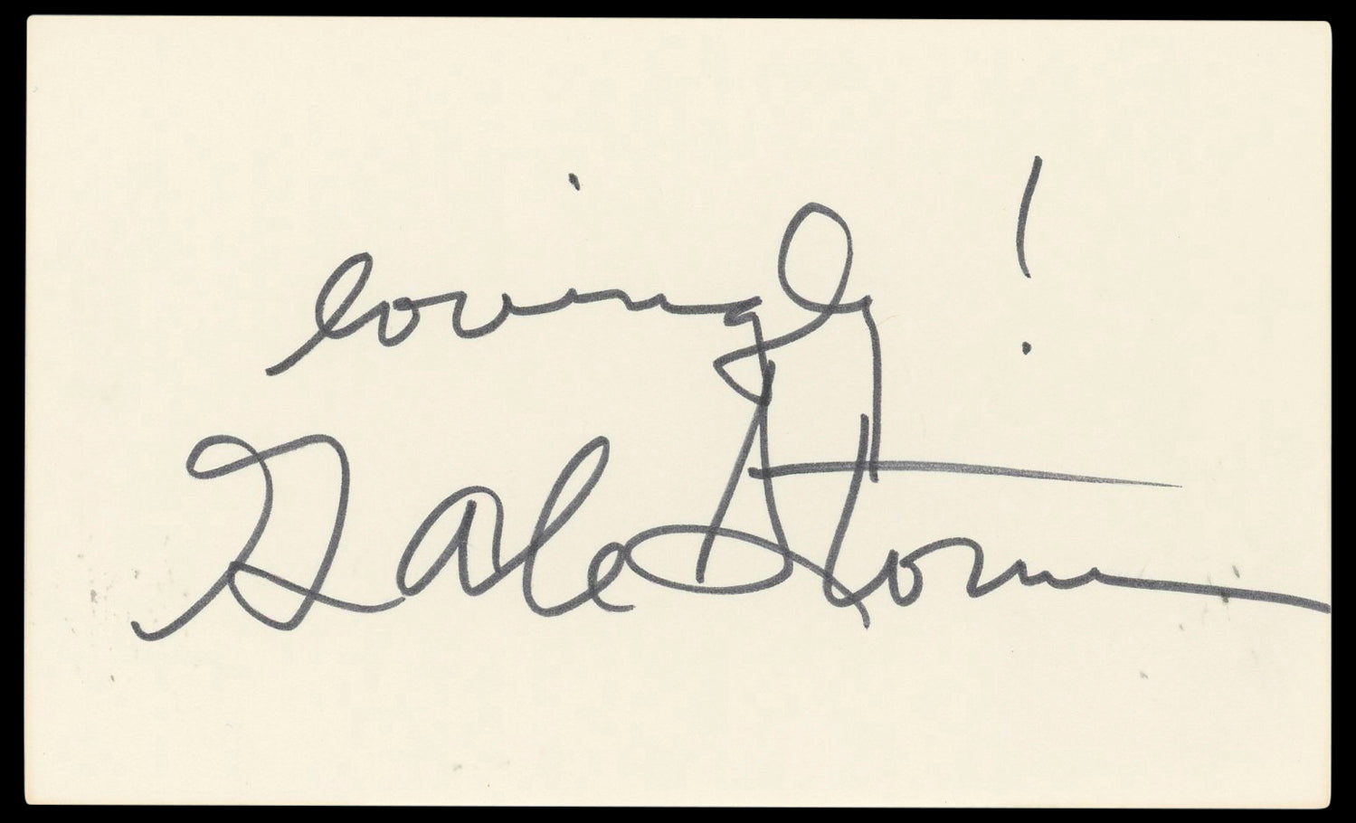 Gale Storm My Little Margie "Lovingly!" Signed 3x5 Index Card BAS #BN33266