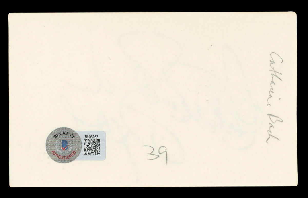 Catherine Bach The Dukes Of Hazzard "XO" Signed 3x5 Index Card BAS #BL96767