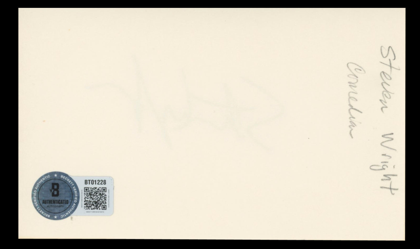 Steven Wright Louie Authentic Signed 3x5 Index Card Autographed BAS #BT01228