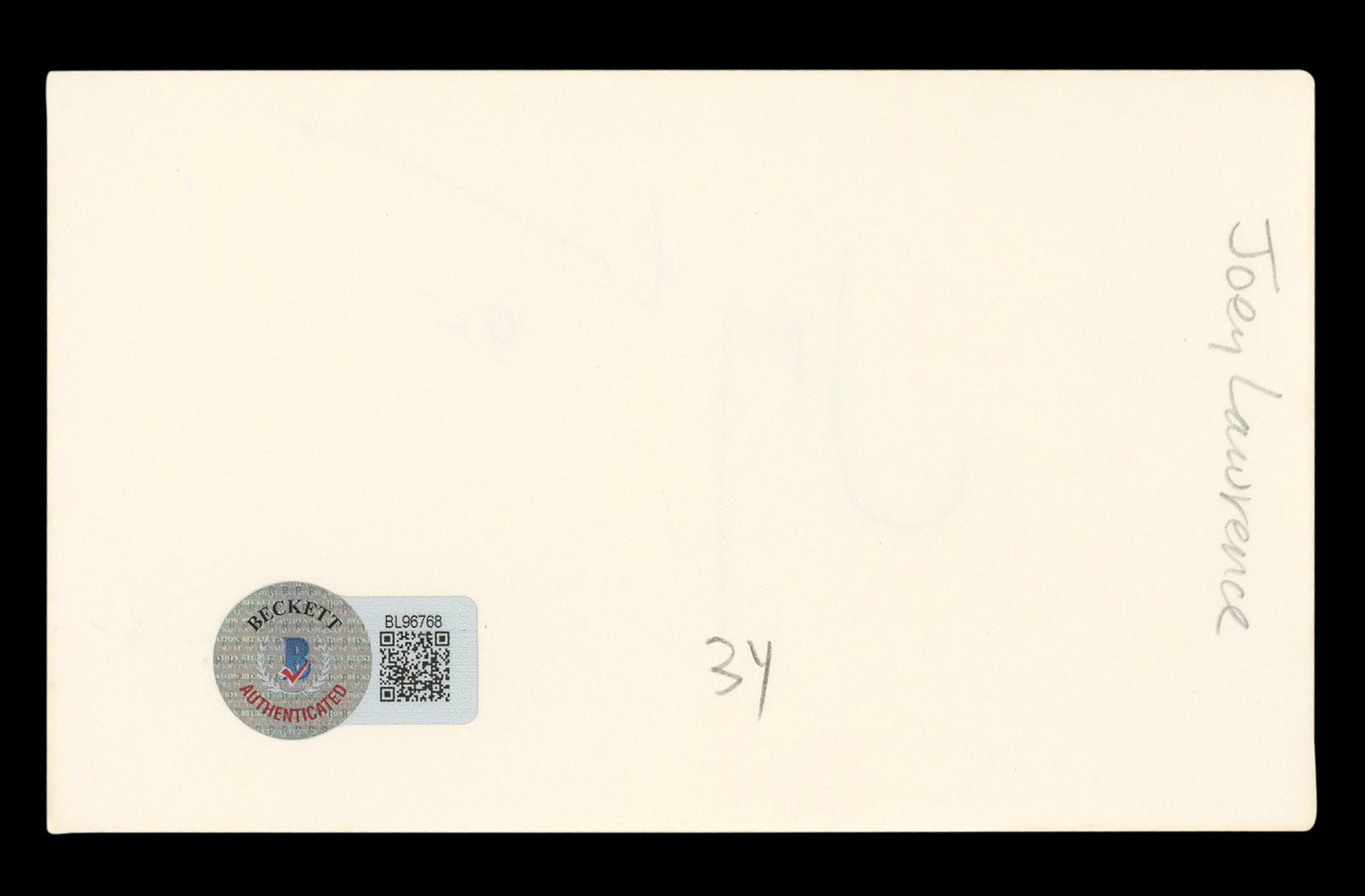 Joey Lawrence Melissa & Joey Authentic Signed 3x5 Index Card BAS #BL96768