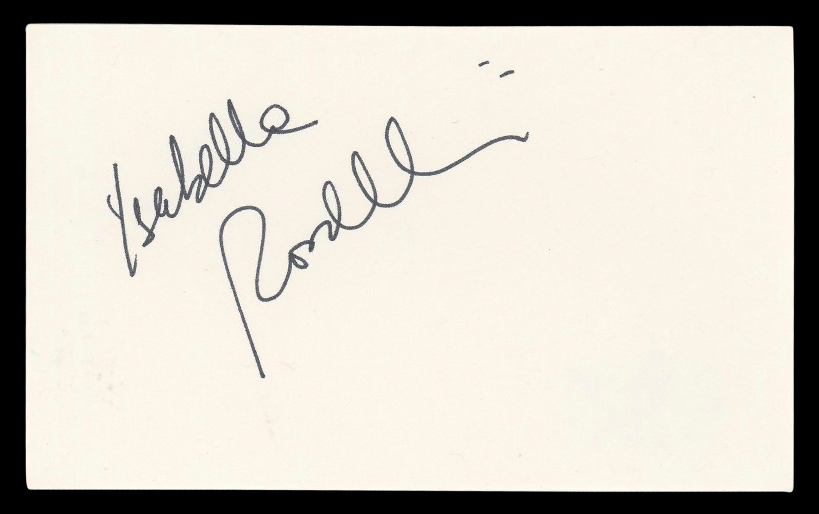 Isabella Rossellini Blue Velvet Authentic Signed 3x5 Index Card BAS #BL98780