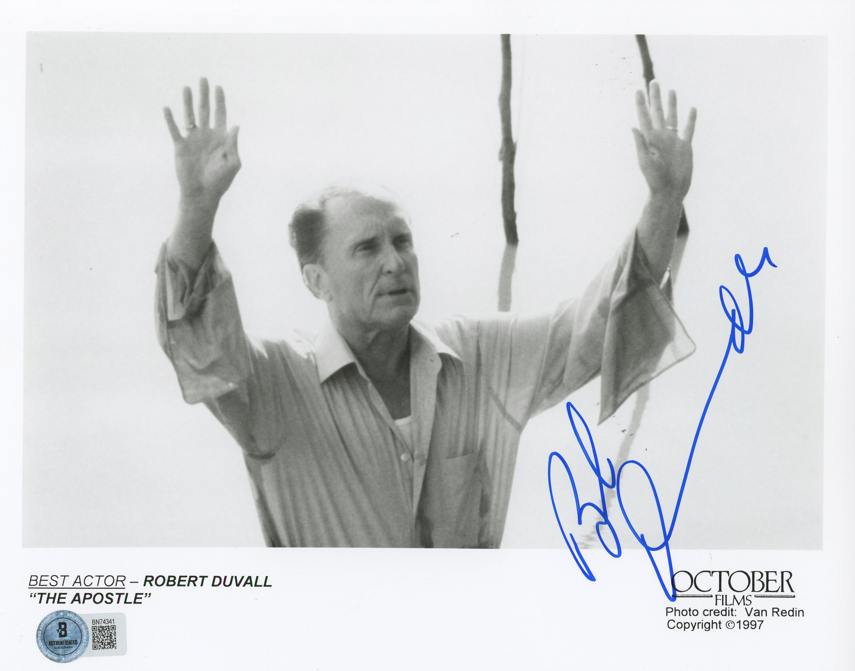 Robert Duvall The Apostle Authentic Signed 8x10 Photo Autographed BAS #BN74341