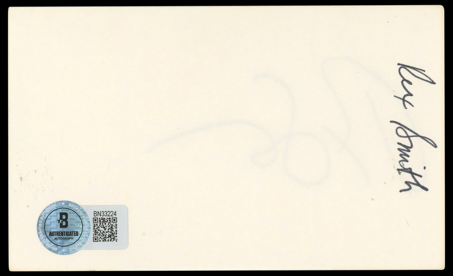 Rex Smith Street Hawk Authentic Signed 3x5 Index Card Autographed BAS #BN33224