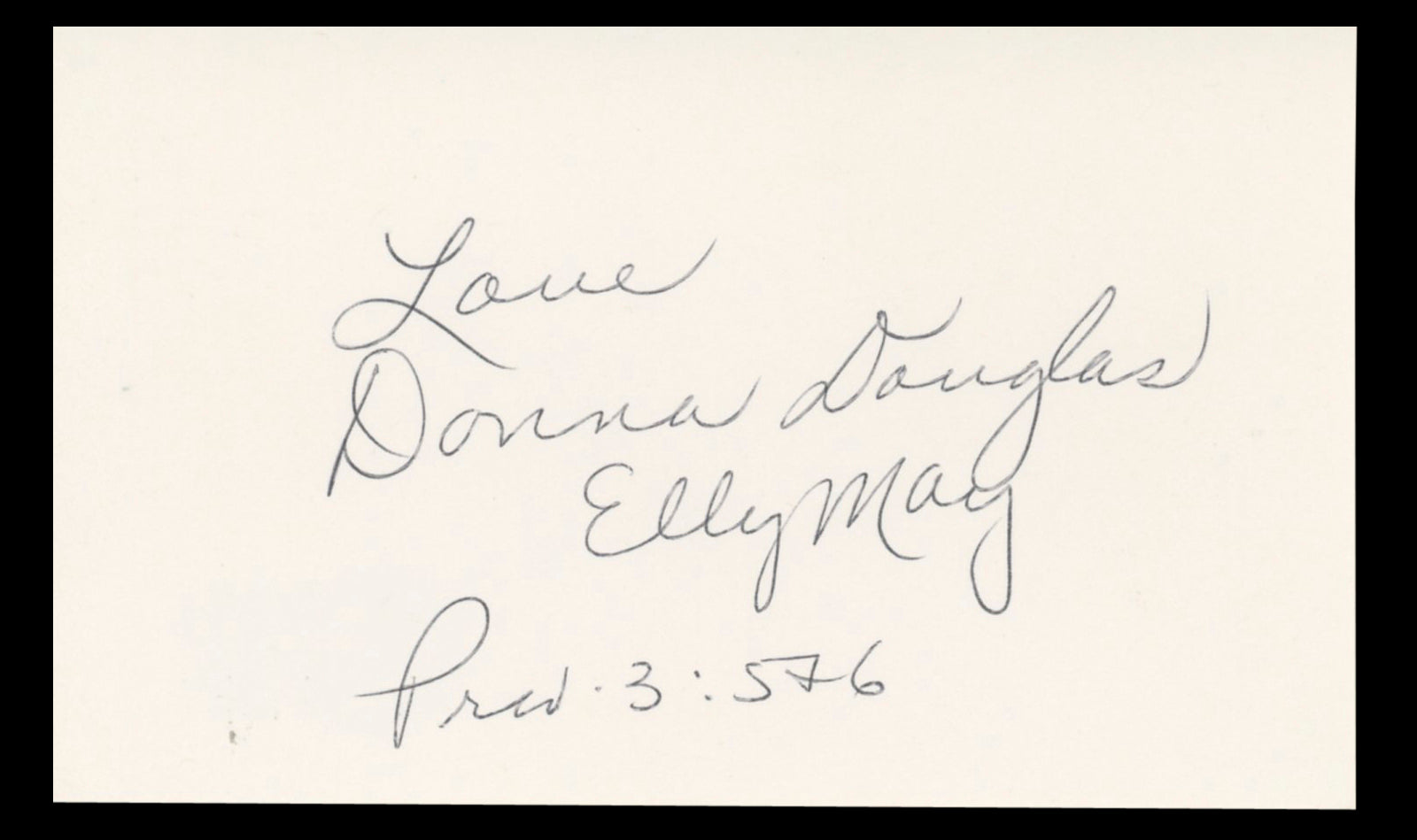 Donna Douglas The Beverly Hillbillies Love, Elly May Authentic Signed 3x5 Index Card BAS #BT01254