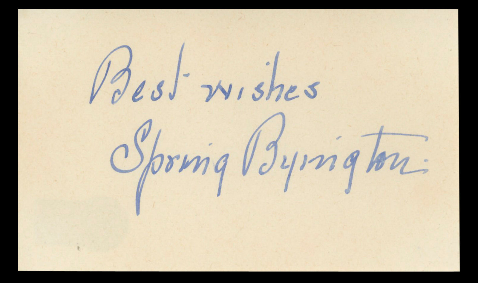 Spring Byington December Bride Best Wishes Authentic Signed 3x5 Index Card BAS #BT01251