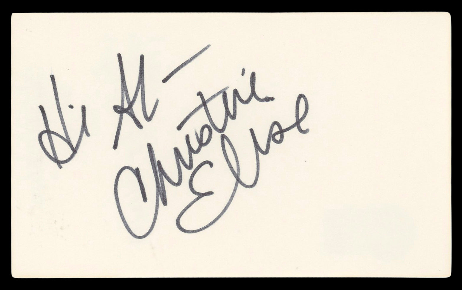 Christine Elise Beverly Hills 90210 "Hi Al" Signed 3x5 Index Card BAS #BL98776