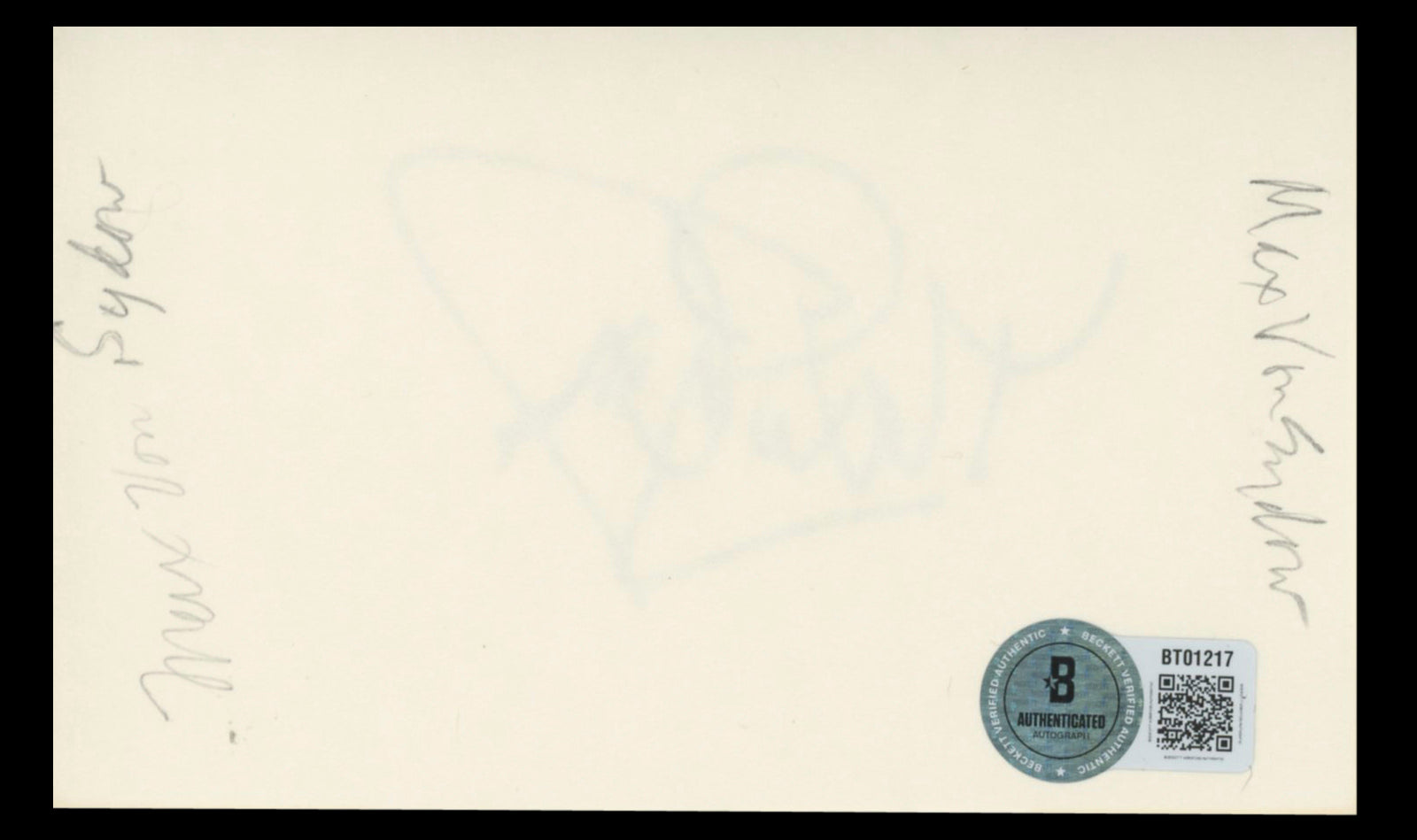 Max von Sydow Pelle the Conqueror Authentic Signed 3x5 Index Card BAS #BT01217