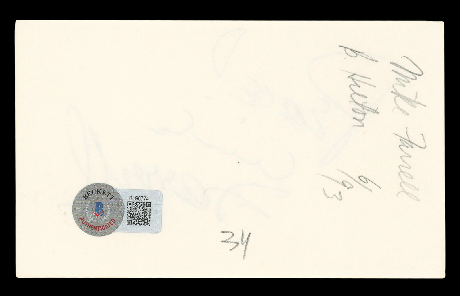 Mike Farrell M*A*S*H "Peace!" Authentic Signed 3x5 Index Card BAS #BL96774