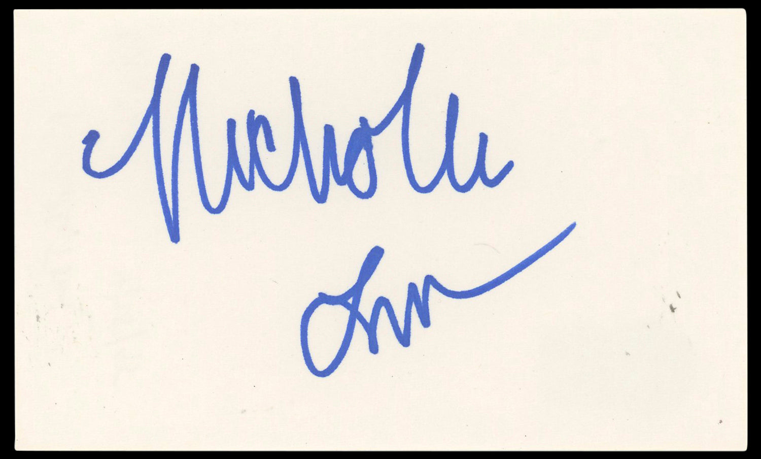 Nicholle Tom The Nanny Authentic Signed 3x5 Index Card Autographed BAS #BN33229