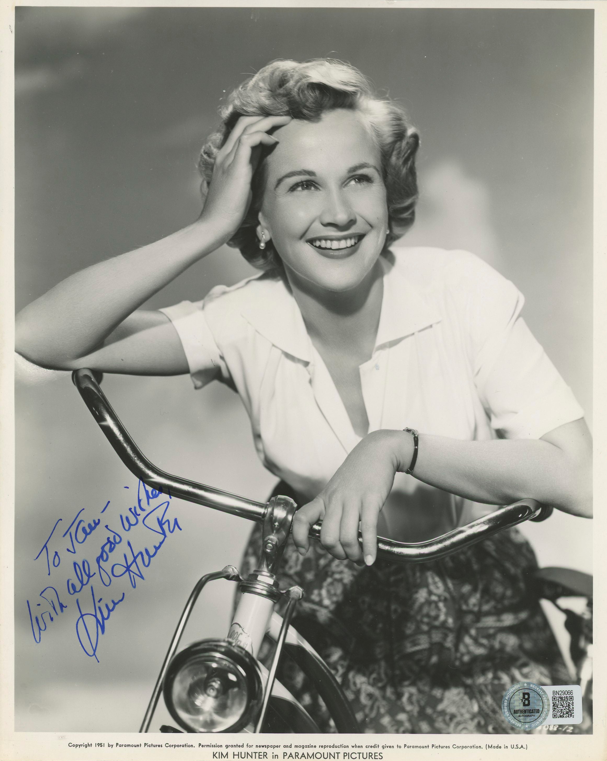 Kim Hunter A Streetcar Named Desire Authentic Signed 8x10 Photo BAS #BN29066