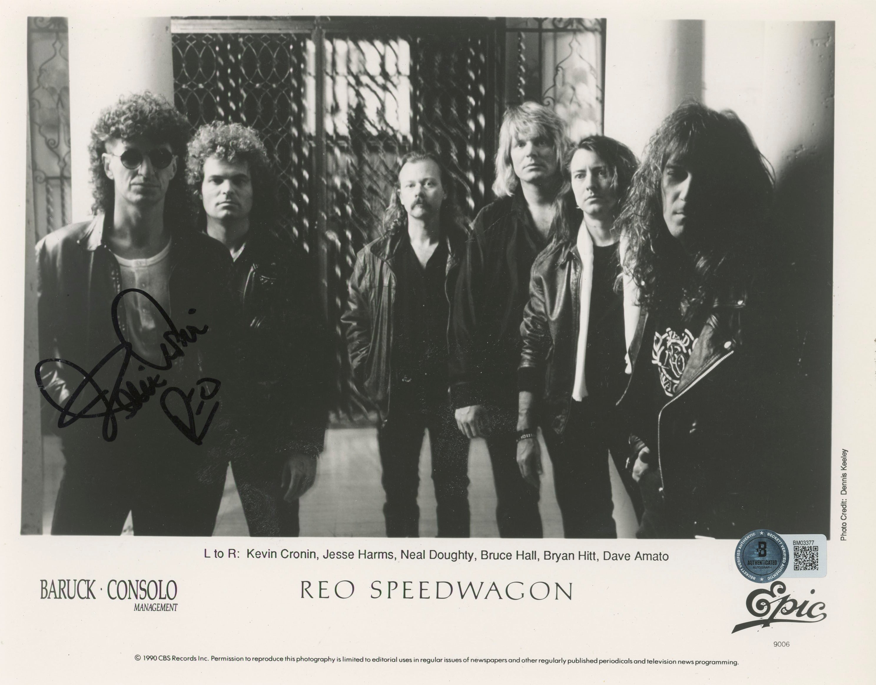 Kevin Cronin REO Speedwagon Authentic Signed 8x10 Photo BAS #BM03377