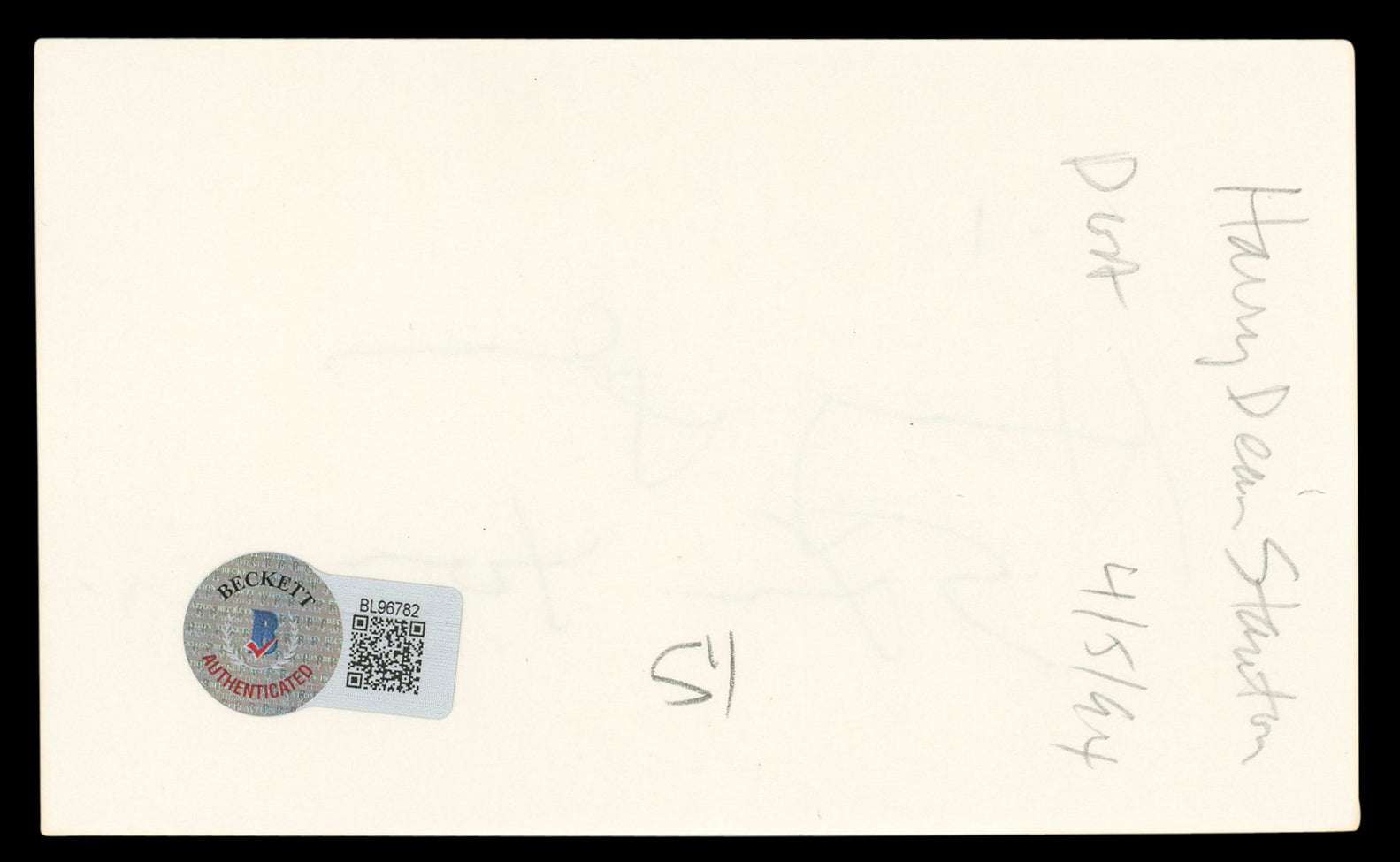 Harry Dean Stanton Lucky Authentic Signed 3x5 Index Card BAS #BL96782