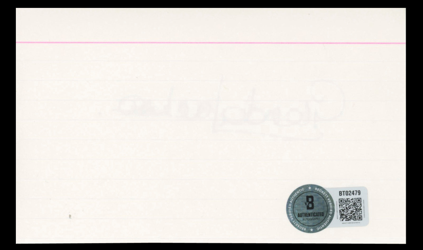 Glenda Jackson Elizabeth R Authentic Signed 3x5 Index Card BAS #BT02479