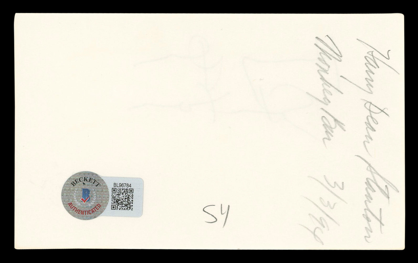 Harry Dean Stanton Lucky Authentic Signed 3x5 Index Card BAS #BL96784