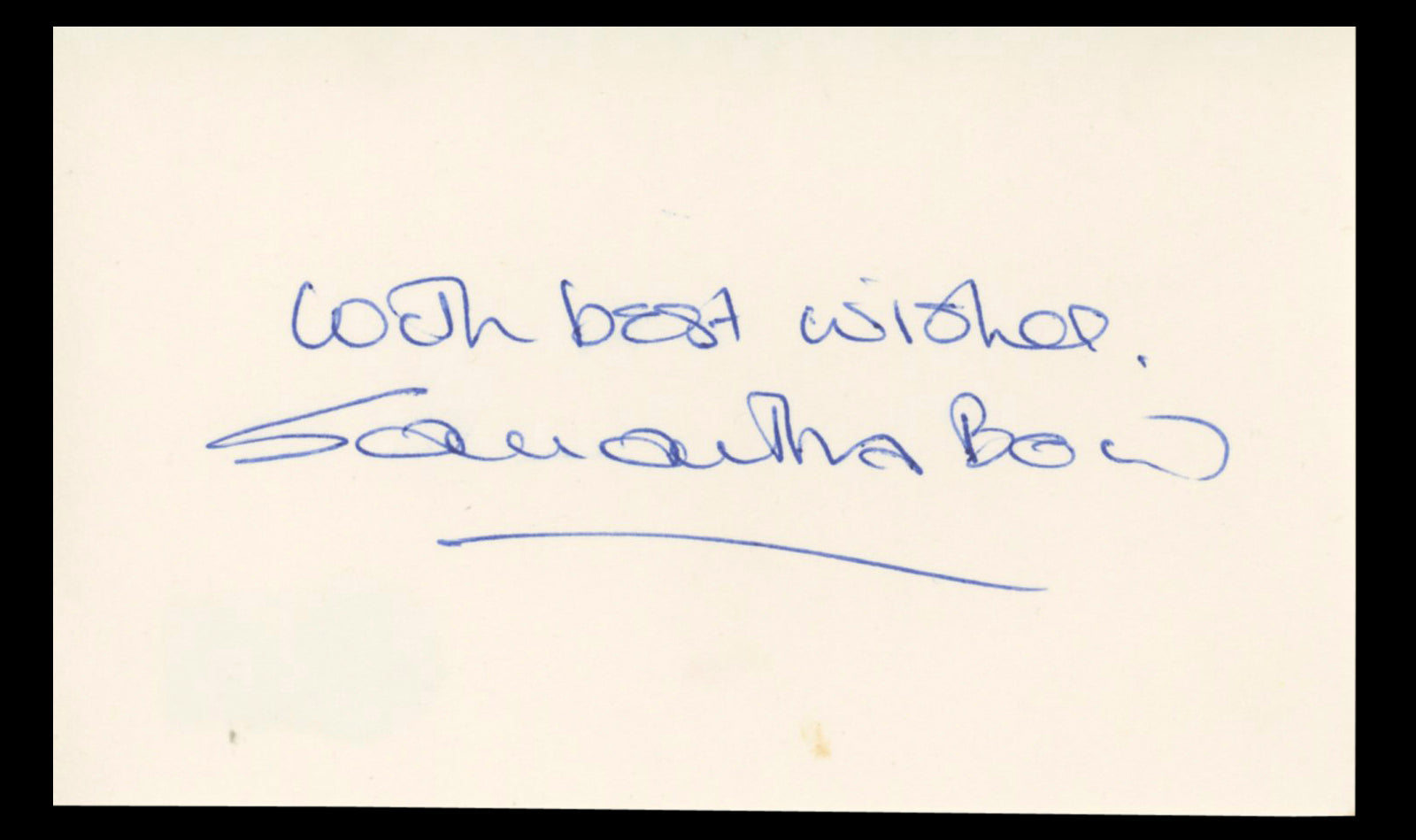 Samantha Bond James Bond "With Best Wishes" Signed 3x5 Index Card BAS #BT02476