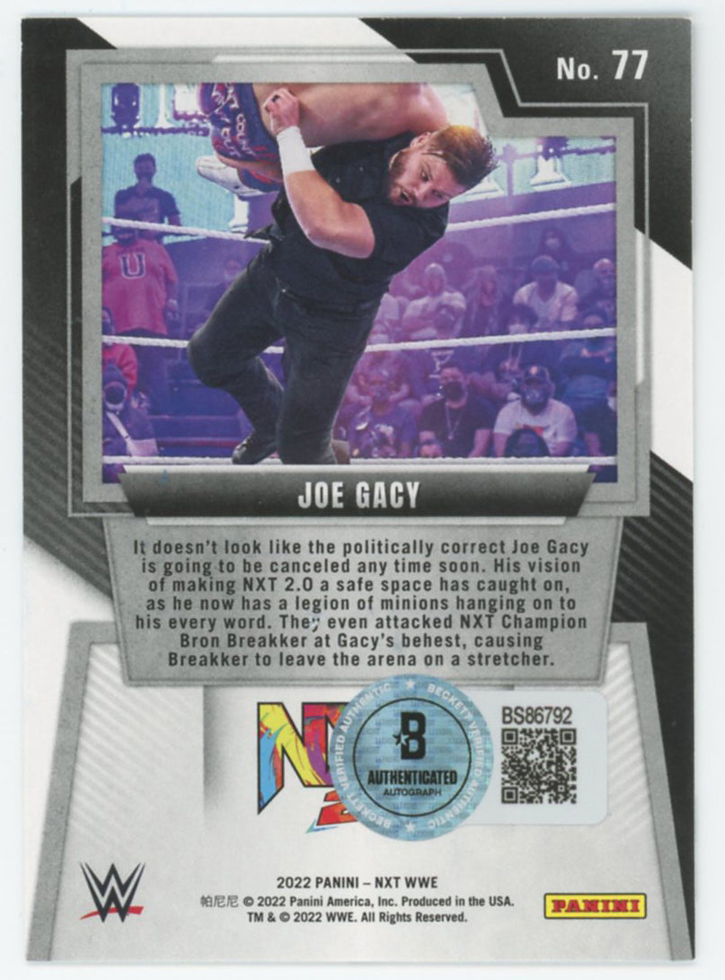 WWE Joe Gacy Authentic Signed 2022 Panini NXT #77 Rookie Card BAS #BS86792