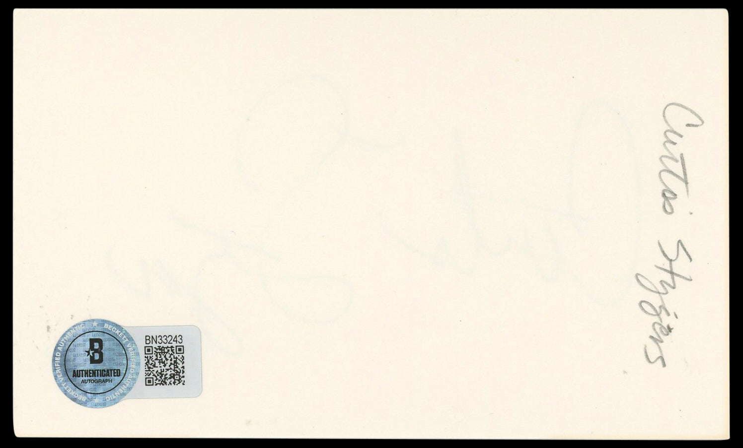Curtis Stigers Authentic Signed 3x5 Index Card Autographed BAS #BN33243