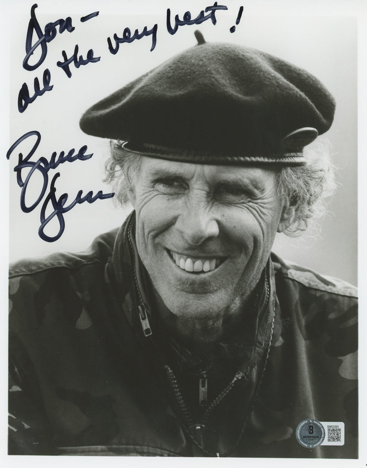 Bruce Dern The Hateful Eight "All The Very Best" Signed 8x10 Photo BAS #BM03393