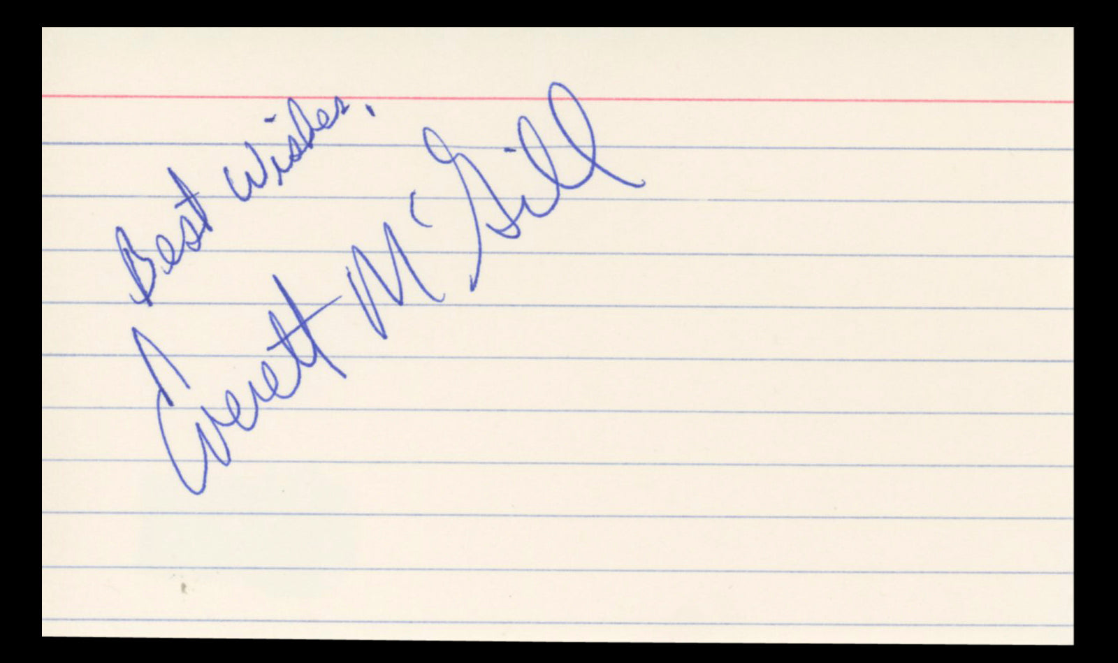 Everett McGill Dune Best Wishes Authentic Signed 3x5 Index Card BAS #BT02466