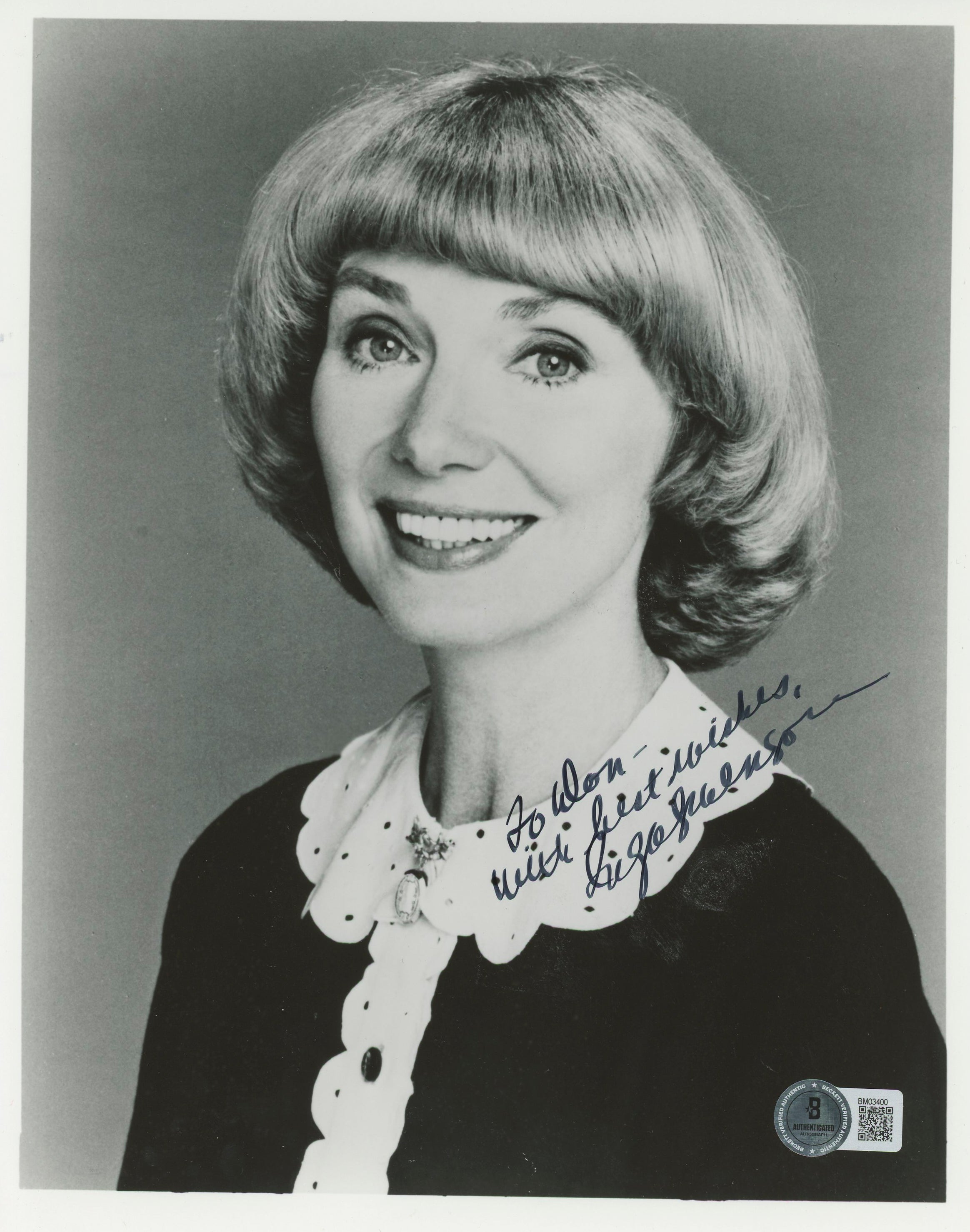 Inga Swenson Benson "With Best Wishes" Authentic Signed 8x10 Photo BAS #BM03400
