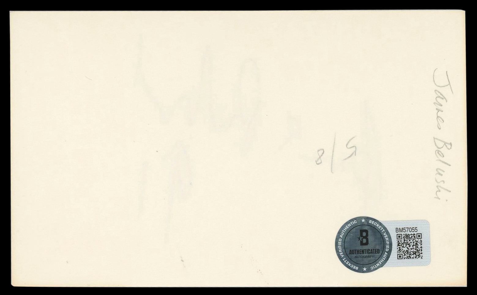 James Belushi According To Jim "91" Signed 3x5 Index Card BAS #BM57055