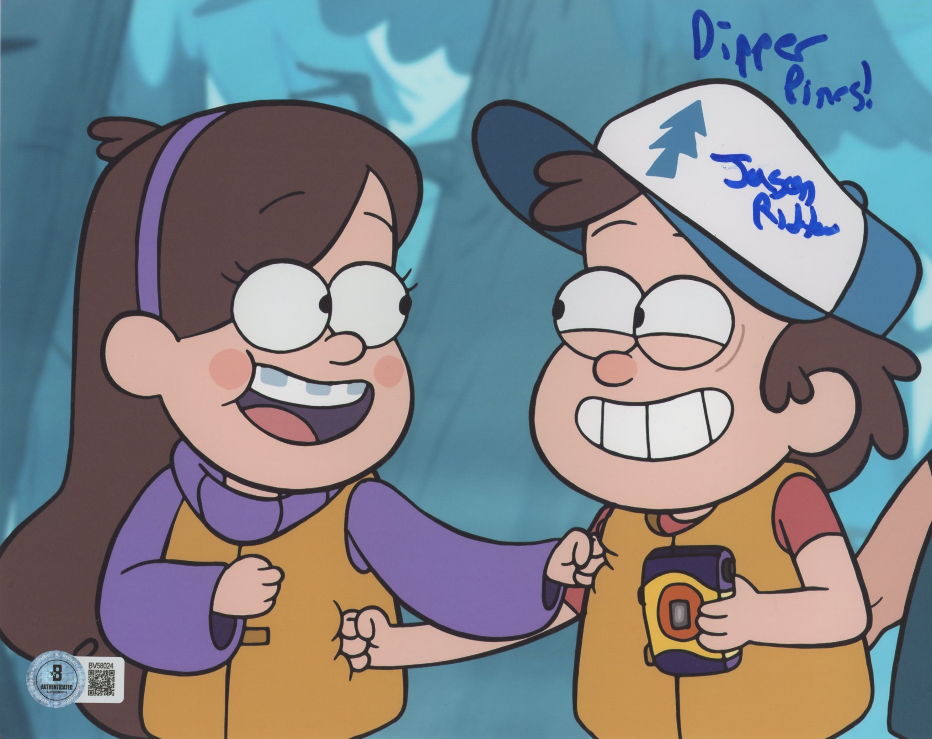 Jason Ritter Gravity Falls "Dipper Pines!" Signed 8x10 Photo BAS #BV58024