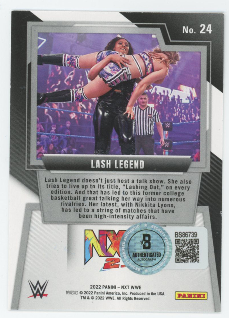 WWE Lash Legend Authentic Signed 2022 Panini NXT #24 Rookie Card BAS #BS86739