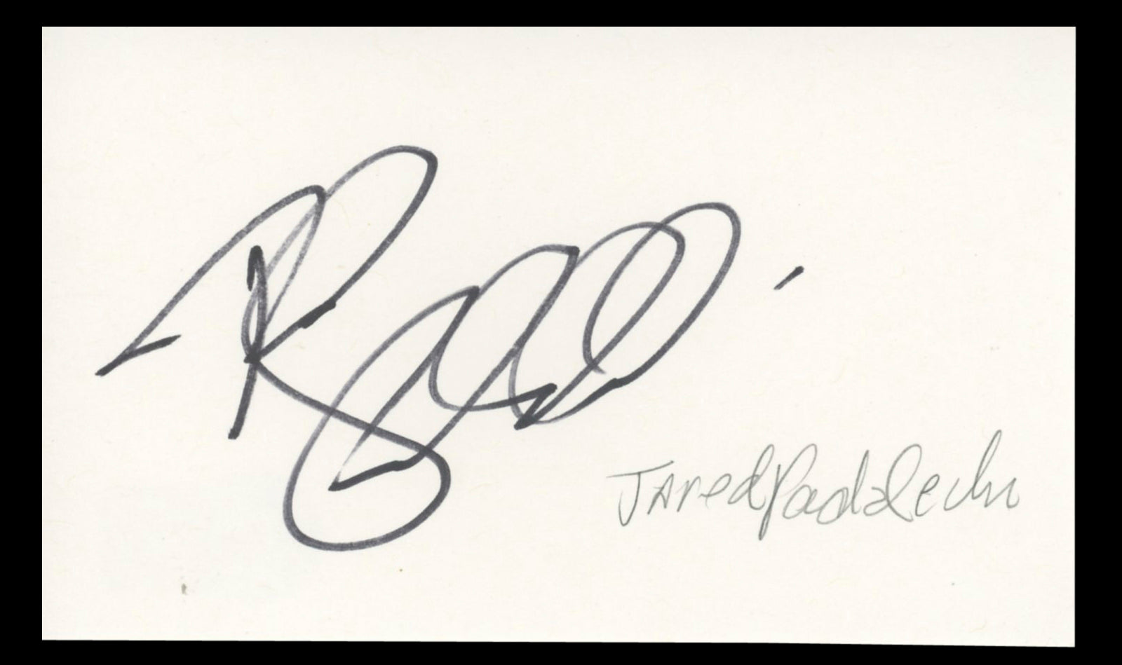 Jared Padalecki Supernatural Authentic Signed 3x5 Index Card BAS #BT02441