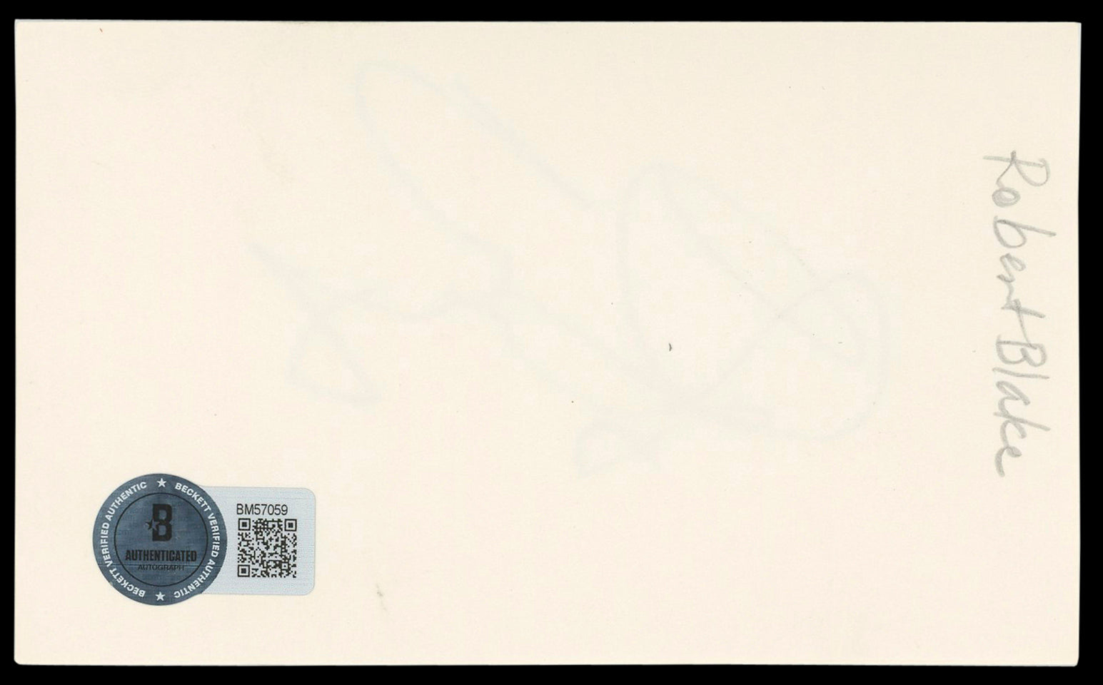 Robert Blake In Cold Blood Signed 3x5 Index Card Autographed BAS #BM57059