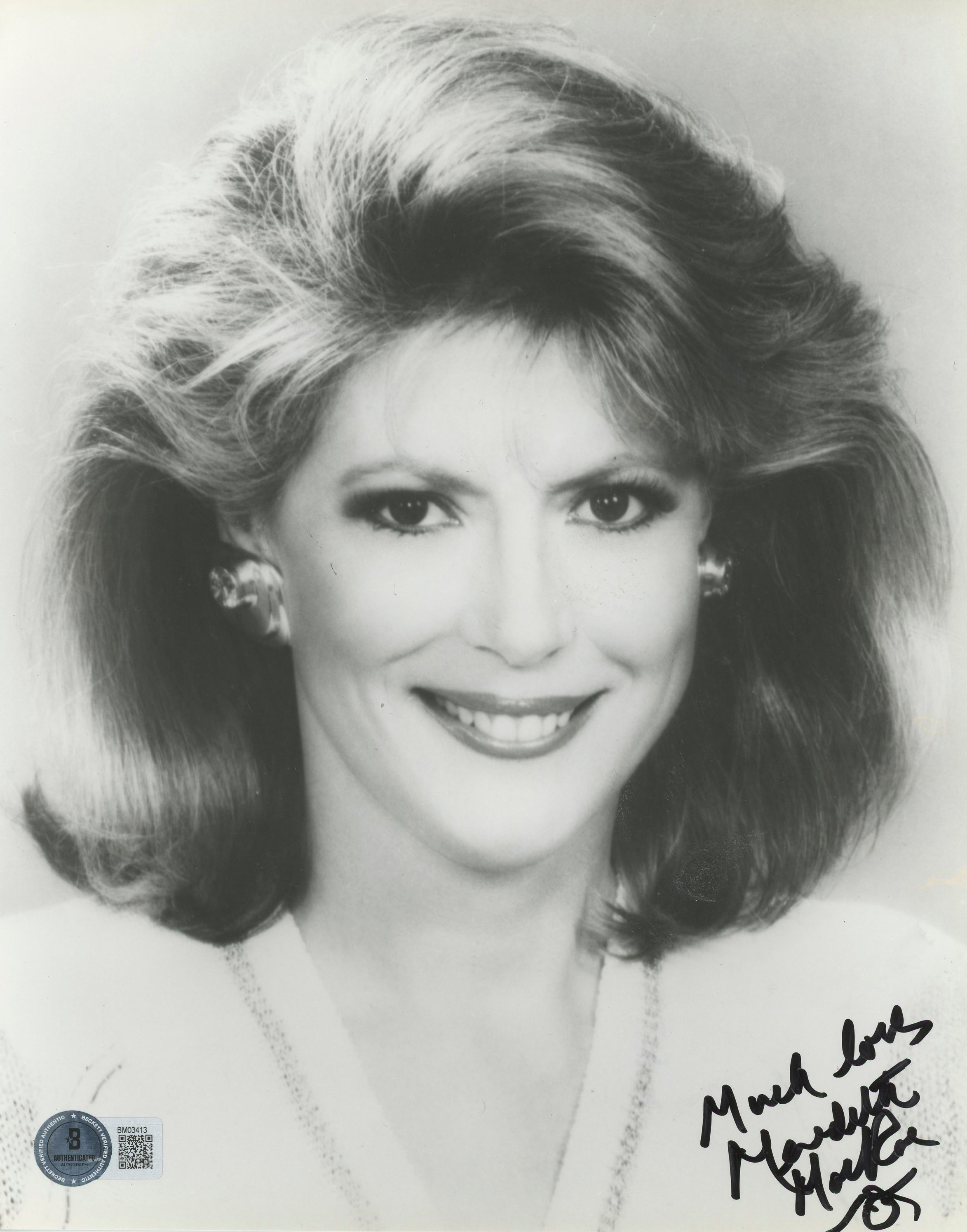 Meredith MacRae Bikini Beach "Much Love" Signed 8x10 Photo BAS #BM03413