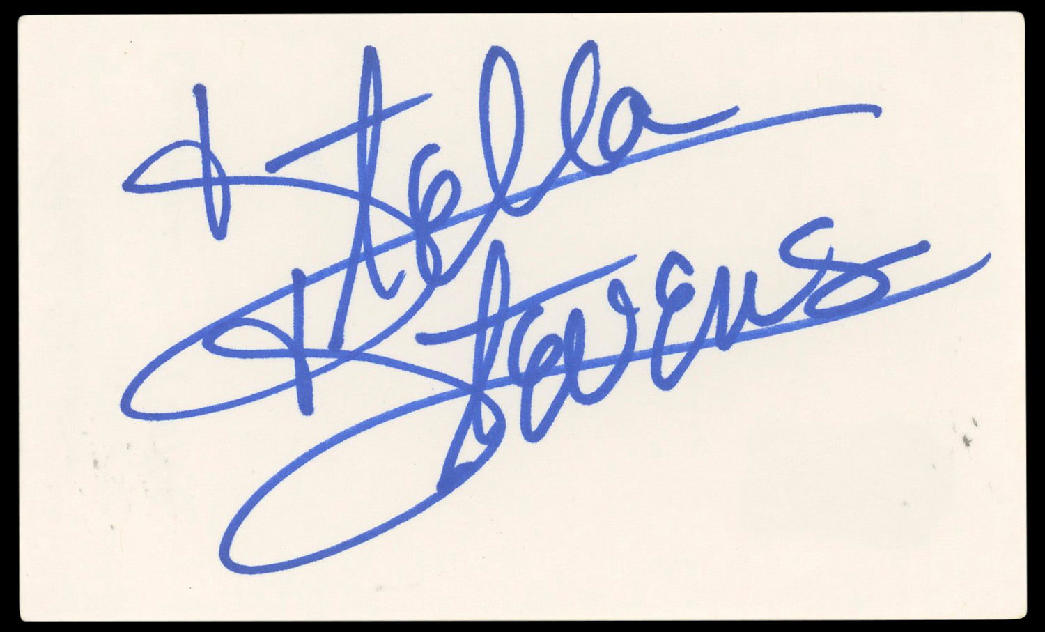 Stella Stevens Girls! Girls! Girls! Authentic Signed 3x5 Index Card BAS #BN33253