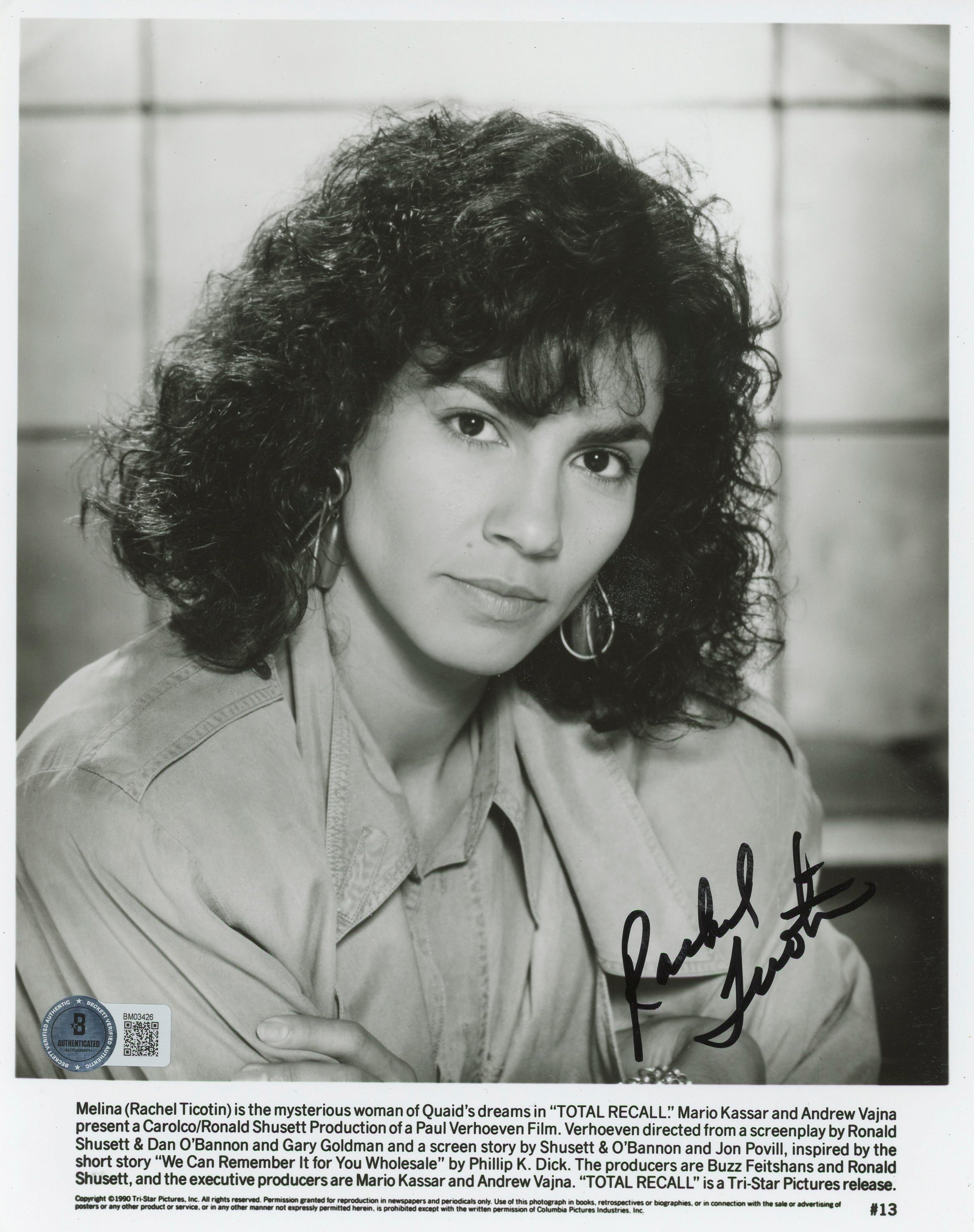 Rachel Ticotin Total Recall Authentic Signed 8x10 Photo Autographed BAS #BM03426