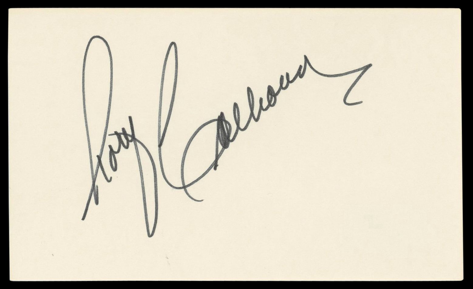 Rory Calhoun Angel Authentic Signed 3x5 Index Card Autographed BAS #BM57066