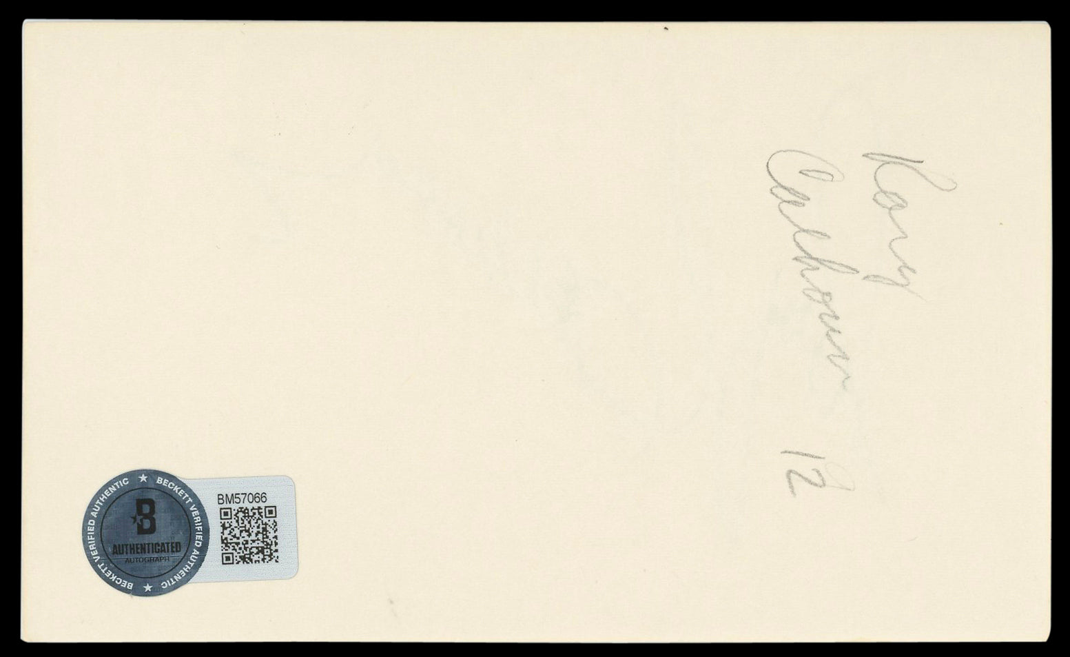 Rory Calhoun Angel Authentic Signed 3x5 Index Card Autographed BAS #BM57066