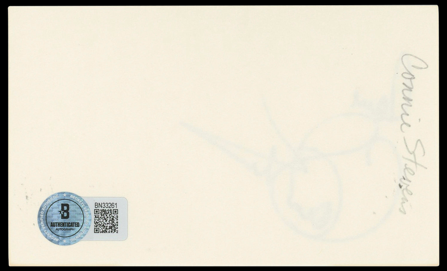 Connie Stevens Hawaiian Eye "Love" Authentic Signed 3x5 Index Card BAS #BN33261