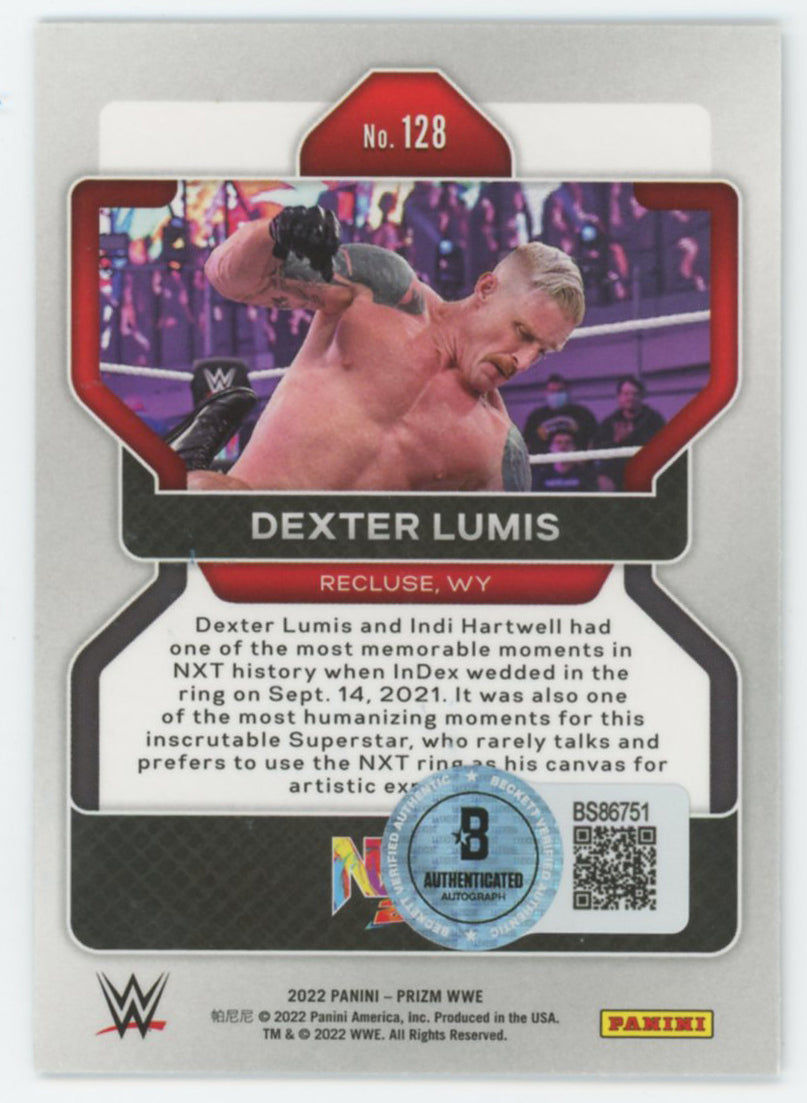 Dexter Lumis WWE Authentic Signed 2022 Panini Prizm #128 Card BAS #BS86751
