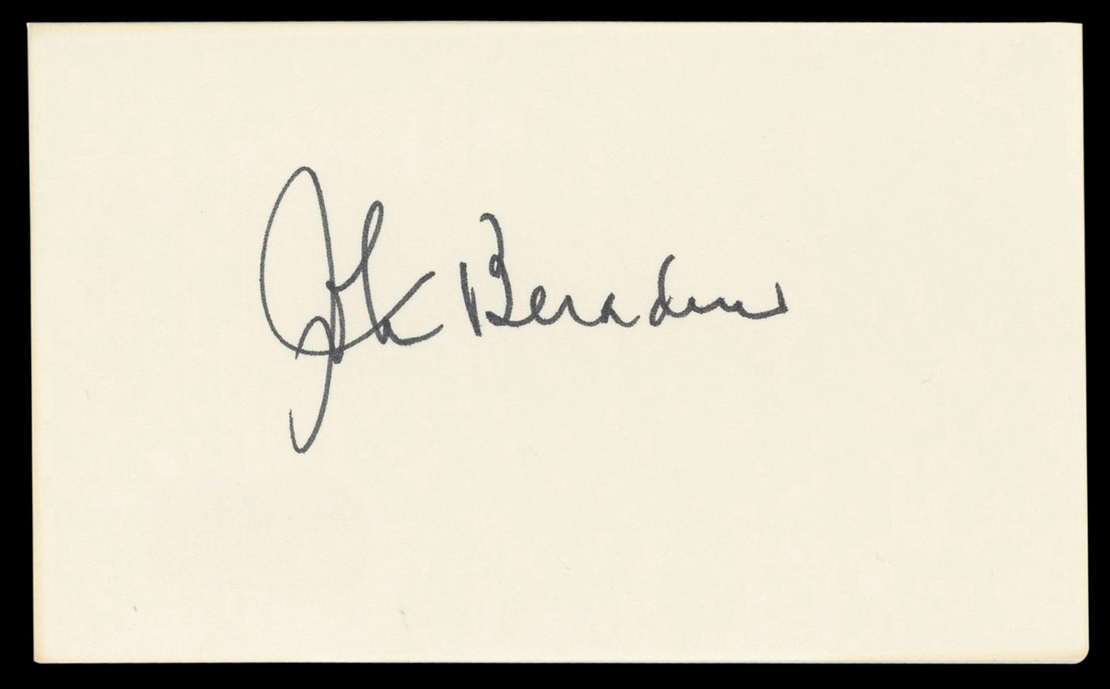 John Beradino General Hospital Signed 3x5 Index Card Autographed BAS #BM57070
