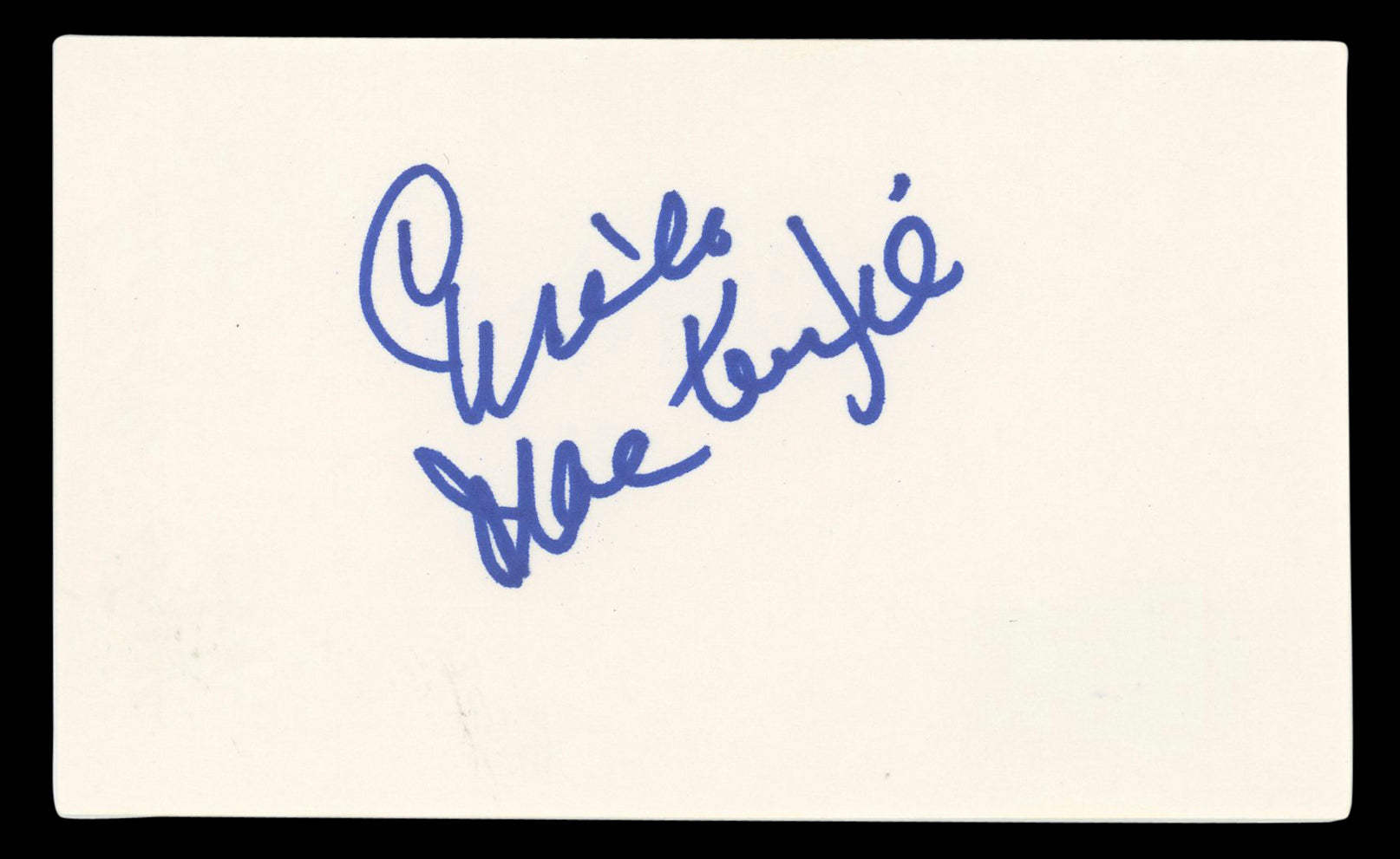 Gisele MacKenzie Your Hit Parade Authentic Signed 3x5 Index Card BAS #BL96366