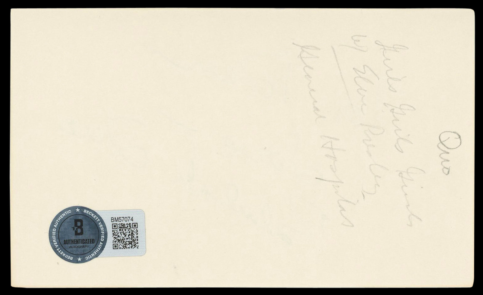 Beulah Quo Chinatown "To Don, love" Signed 3x5 Index Card BAS #BM57074