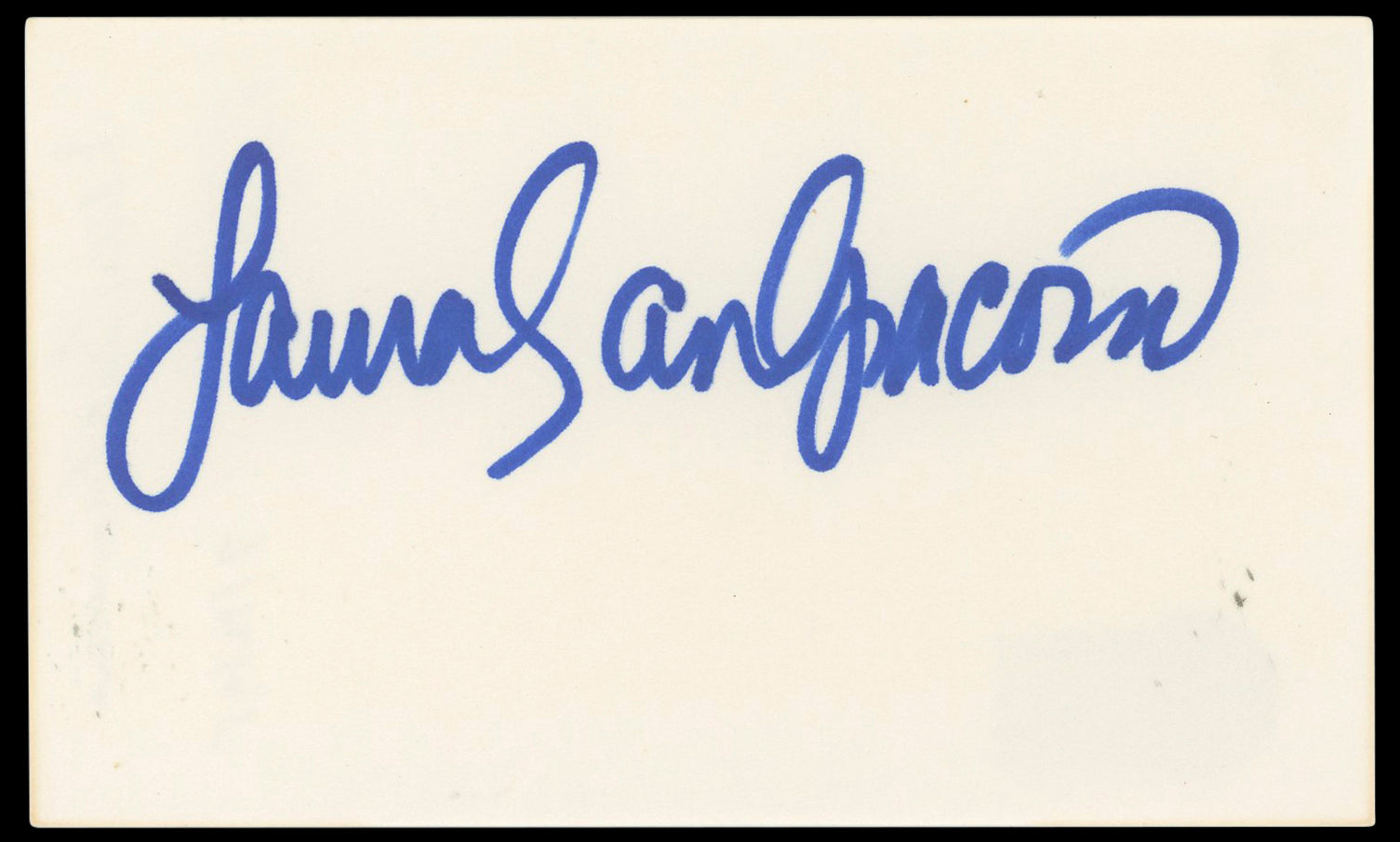 Laura San Giacomo Pretty Woman Authentic Signed 3x5 Index Card BAS #BP50594