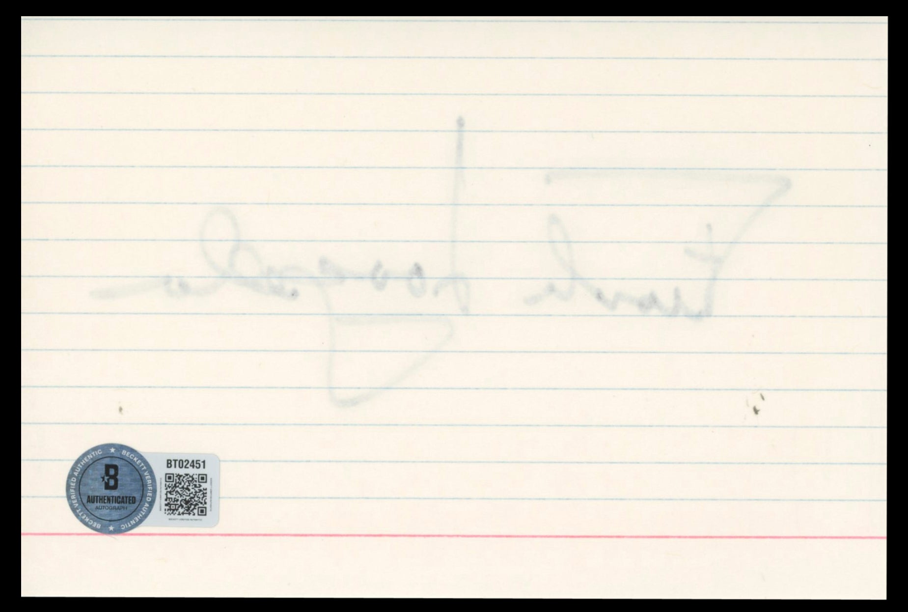 Frank Langella All Good Things Authentic Signed 4x6 Index Card BAS #BT02451