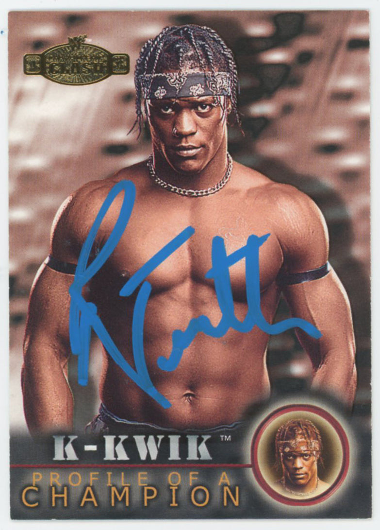 K-Kwik WWE Authentic Signed 2001 Fleer #42 Card BAS #BS86759
