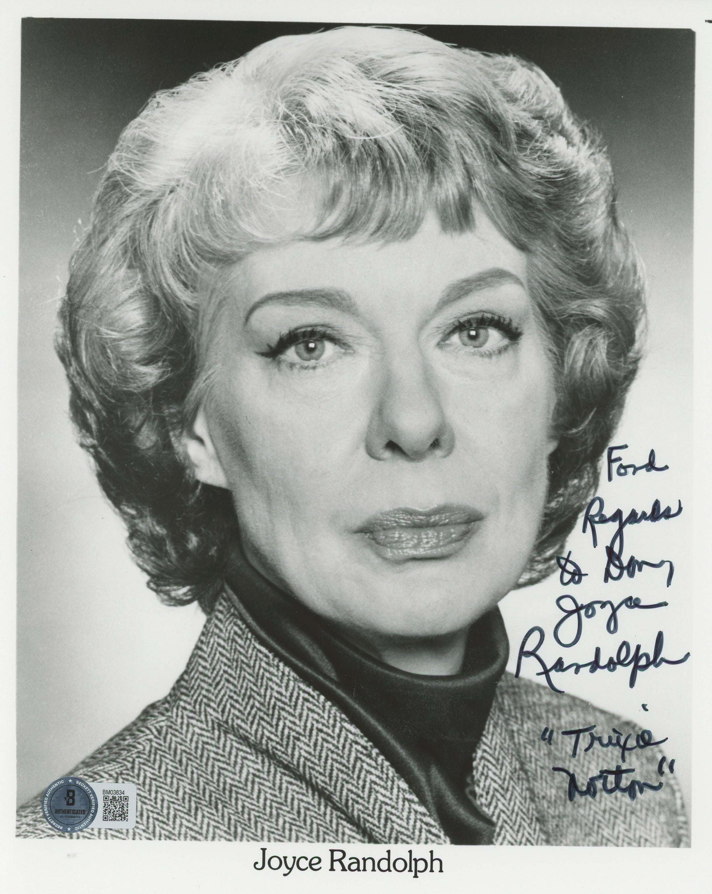Joyce Randolph The Honeymooners "Trixie Norton" Signed 8x10 Photo BAS #BM03834