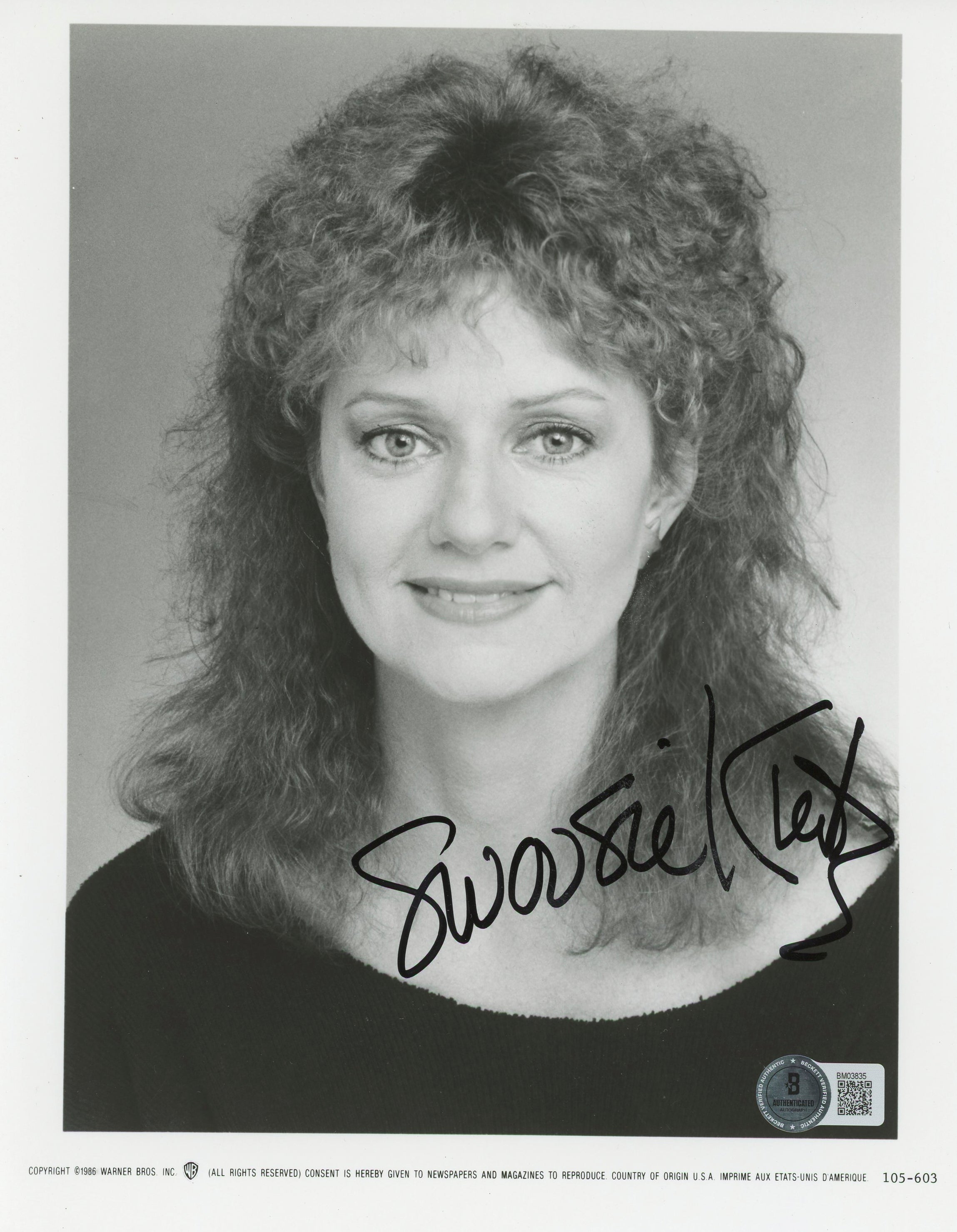 Swoosie Kurtz Bubble Boy Authentic Signed 8x10 Photo Autographed BAS #BM03835