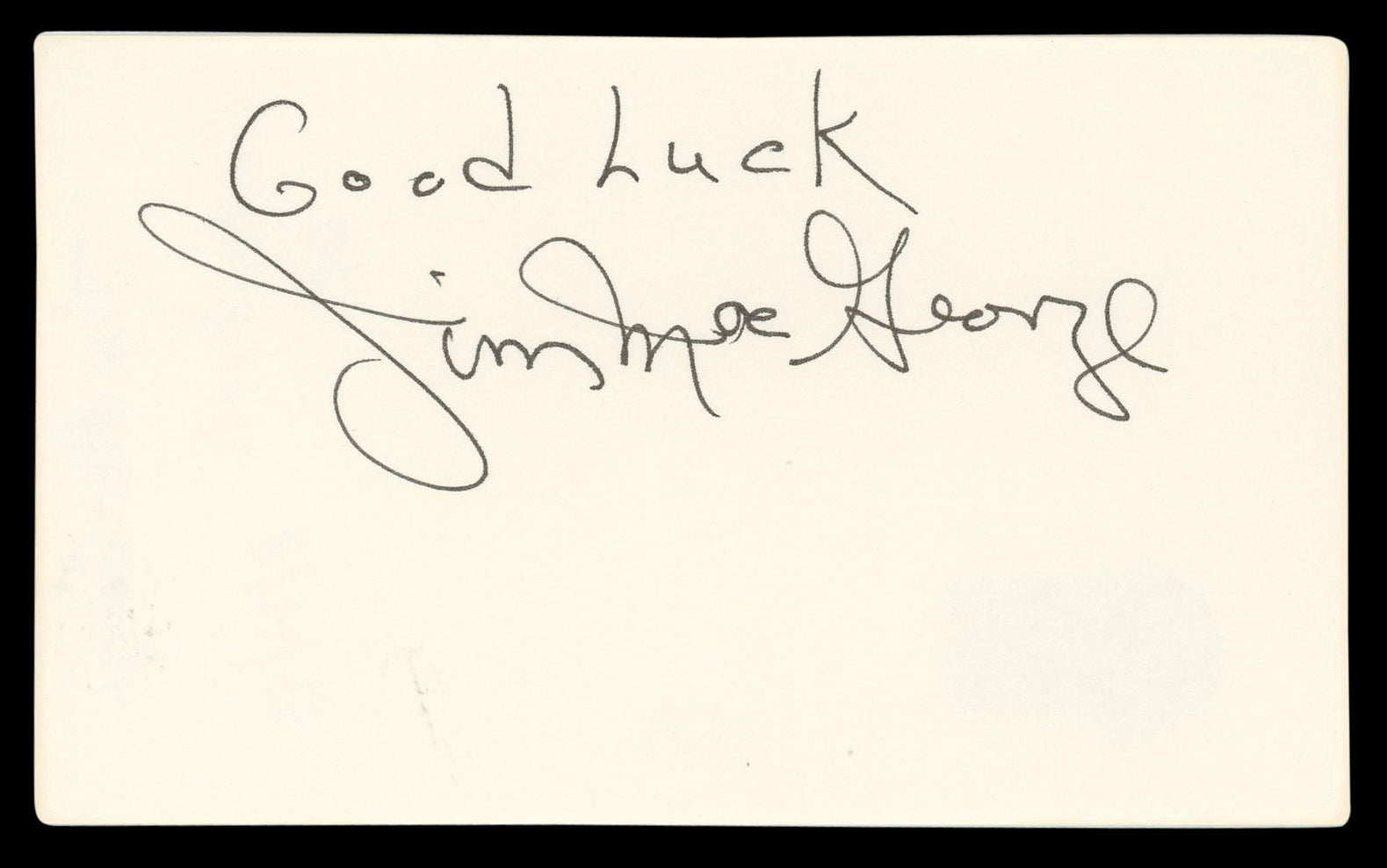 Jim MacArthur Hawaii Five-O "Good Luck" Signed 3x5 Index Card BAS #BL96371