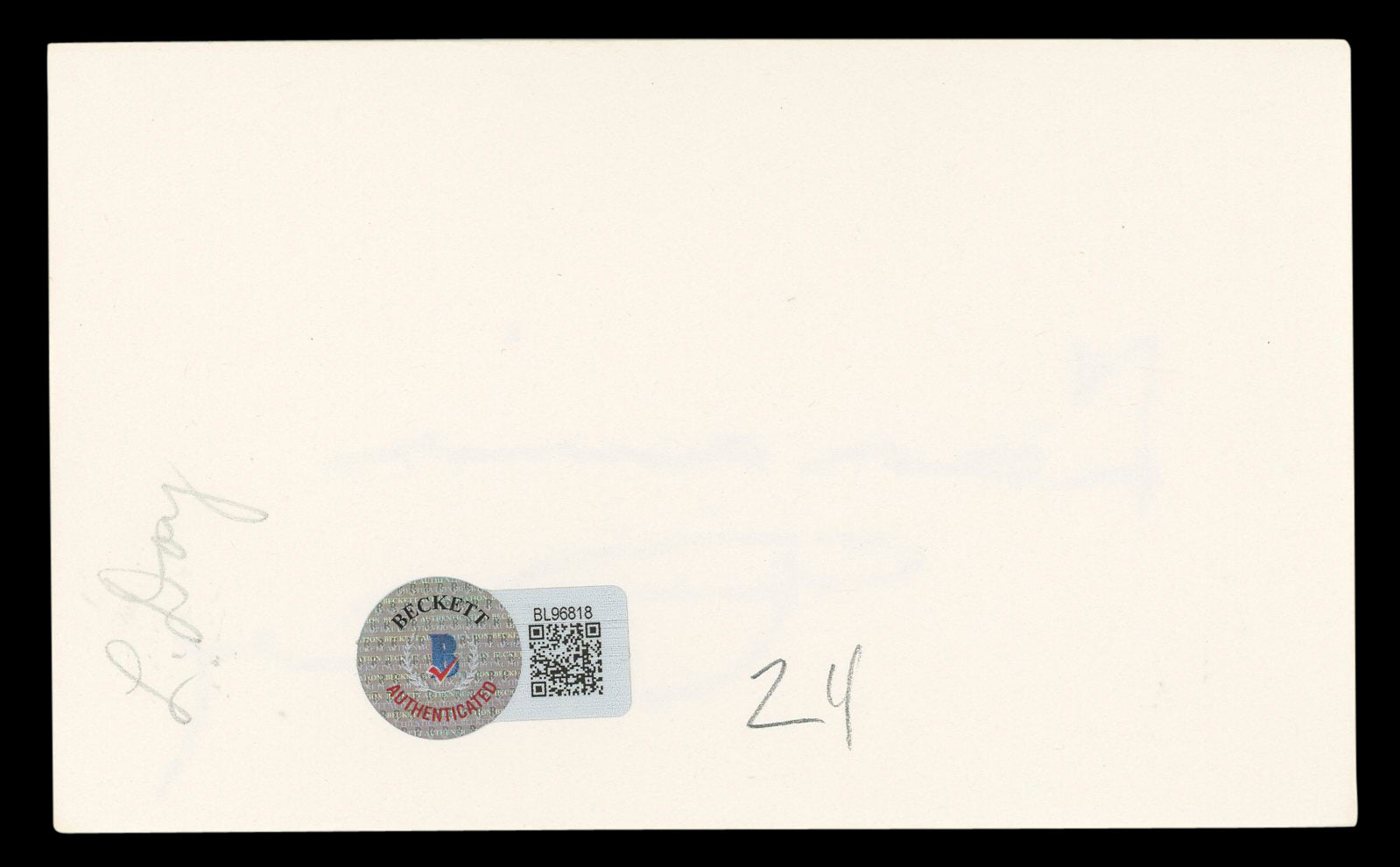 Laraine Day Foreign Correspondent Authentic Signed 3x5 Index Card BAS #BL96818