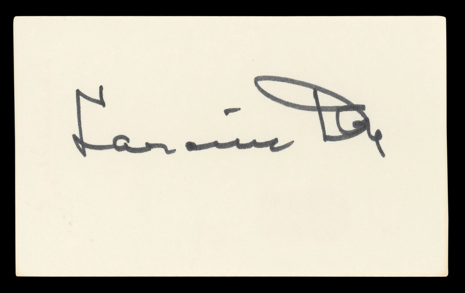 Laraine Day Foreign Correspondent Authentic Signed 3x5 Index Card BAS #BL96819