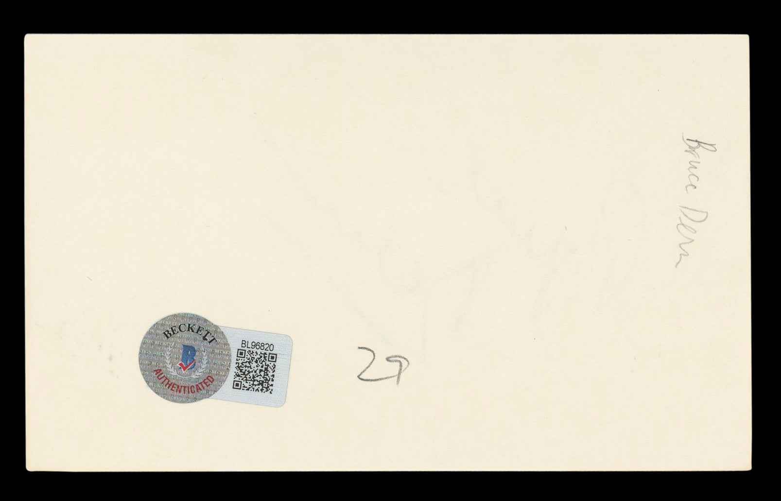Bruce Dern The Hateful Eight Authentic Signed 3x5 Index Card BAS #BL96820