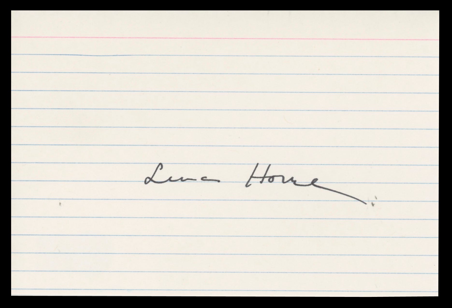 Lena Horne Lena Horne: The Lady and Her Music Signed 4x6 Index Card BAS #BT02427