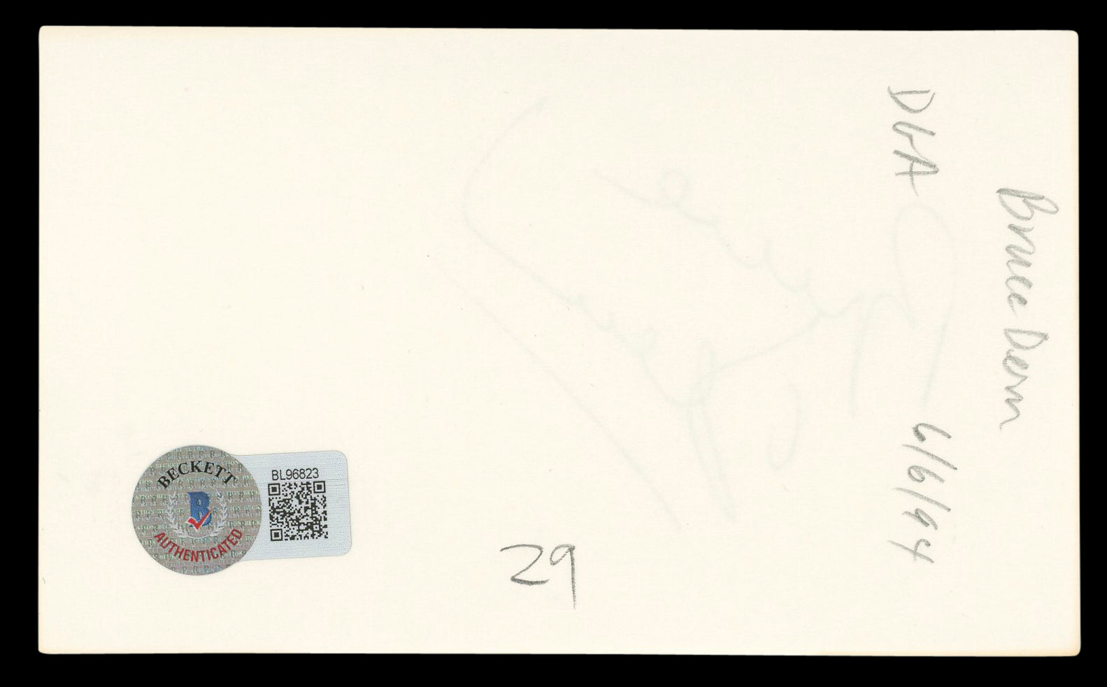 Bruce Dern The Hateful Eight Authentic Signed 3x5 Index Card BAS #BL96823